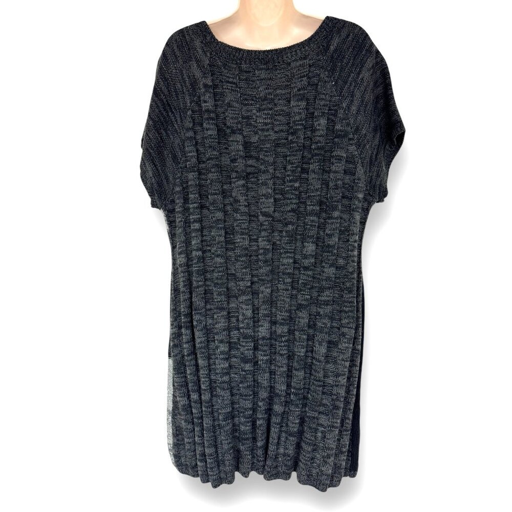 Size 3X 22 24 PATCHWORK EMBELLISHED SWEATER DRESS Knit‎ Fall Winter PLUS SIZE - Picture 2 of 7